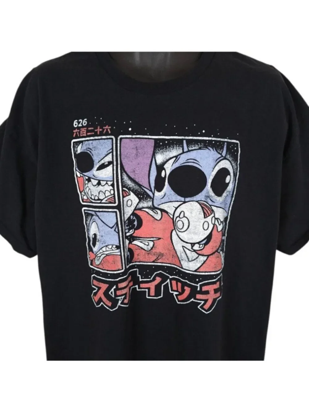 Lilo & Stitch T Shirt Mens Size 2XL Black Experiment 626 Walt Disney